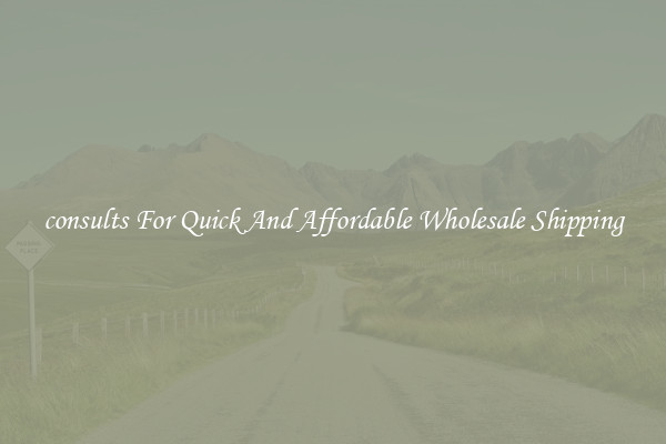 consults For Quick And Affordable Wholesale Shipping