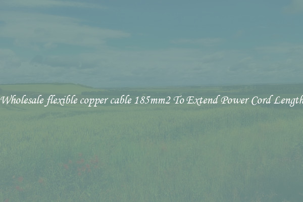 Wholesale flexible copper cable 185mm2 To Extend Power Cord Length