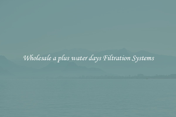 Wholesale a plus water days Filtration Systems