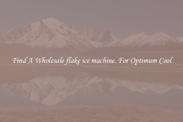 Find A Wholesale flake ice machine. For Optimum Cool
