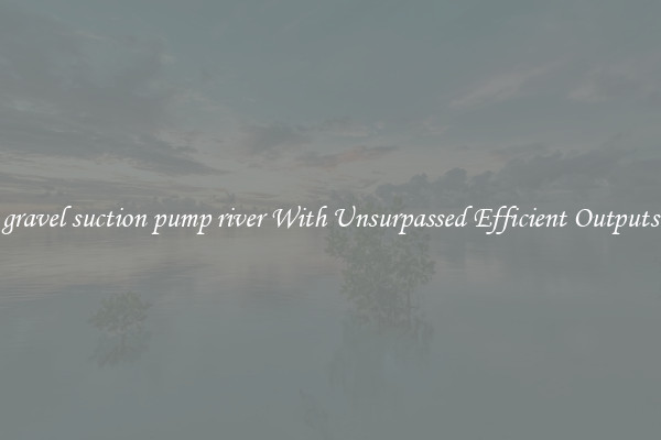 gravel suction pump river With Unsurpassed Efficient Outputs