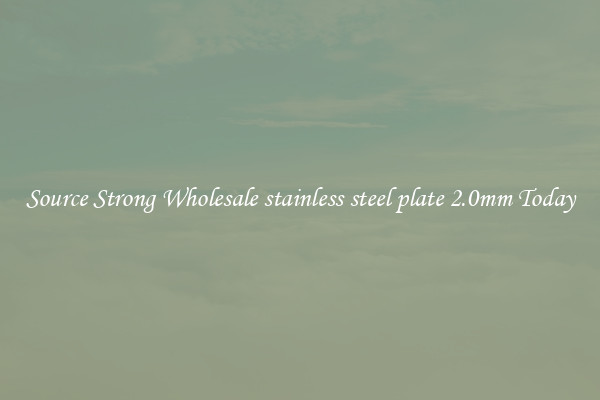 Source Strong Wholesale stainless steel plate 2.0mm Today